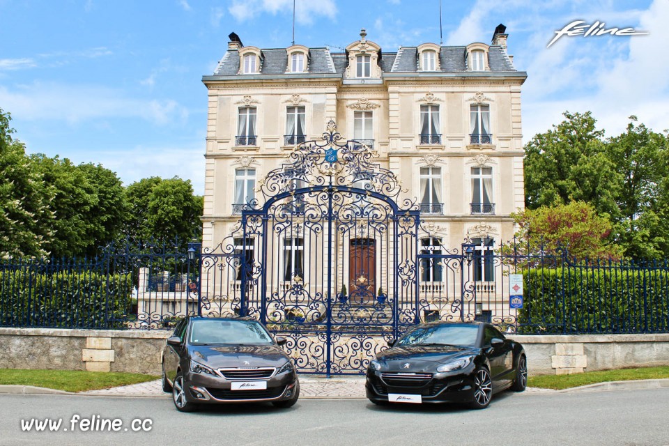 Photo Peugeot RCZ R Noir Perla et Peugeot 308 II Allure Gris Mok