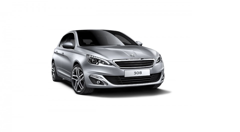 Photo officielle Peugeot 308 II Gris Aluminium (fond blanc) - 1-001