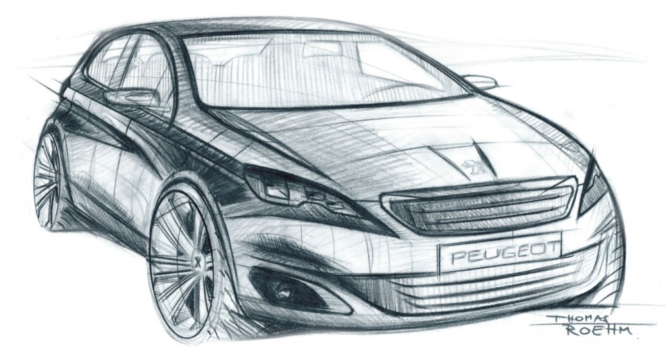 Photo croquis 3/4 avant Peugeot 308 II - 2-130