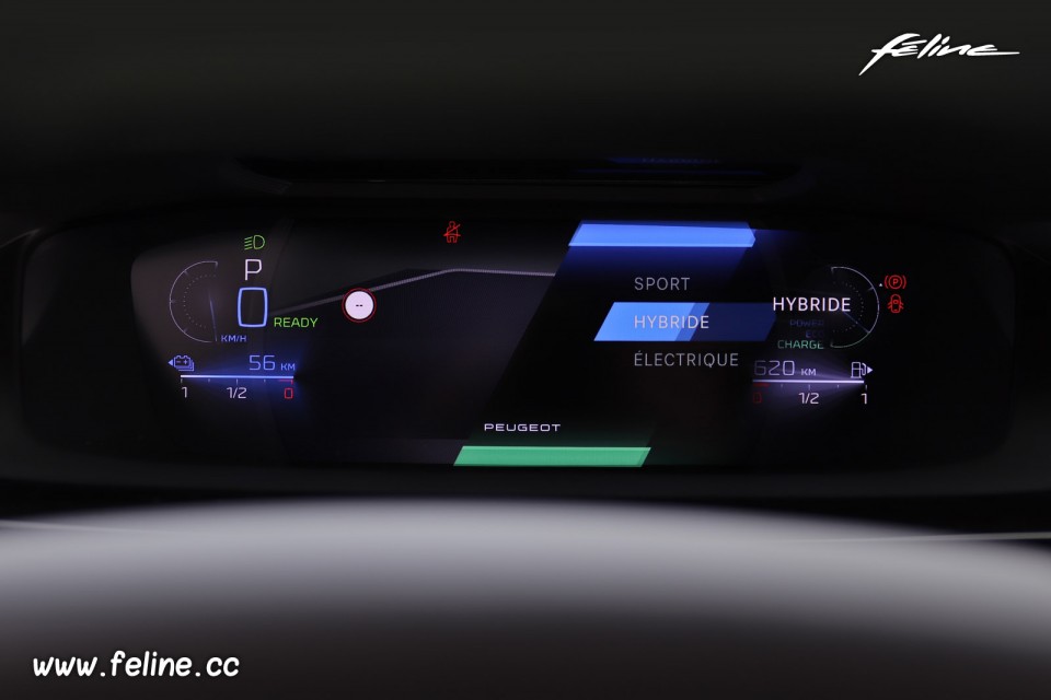 Photo mode Hybride combiné numérique Peugeot 308 III GT HYbrid