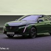 Photo 3/4 avant Peugeot 308 III GT Vert Olivine HYbrid 225 (2021