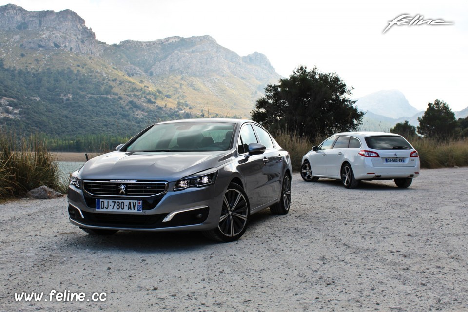 Photo essai Peugeot 508 GT Gris Artense et 508 SW GT Blanc Nacr