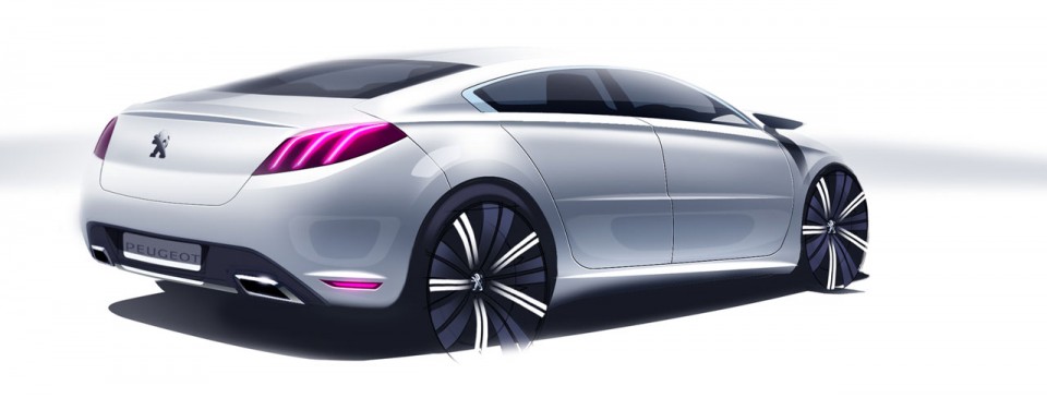 Sketch croquis officiel Peugeot 508 I - 1-035