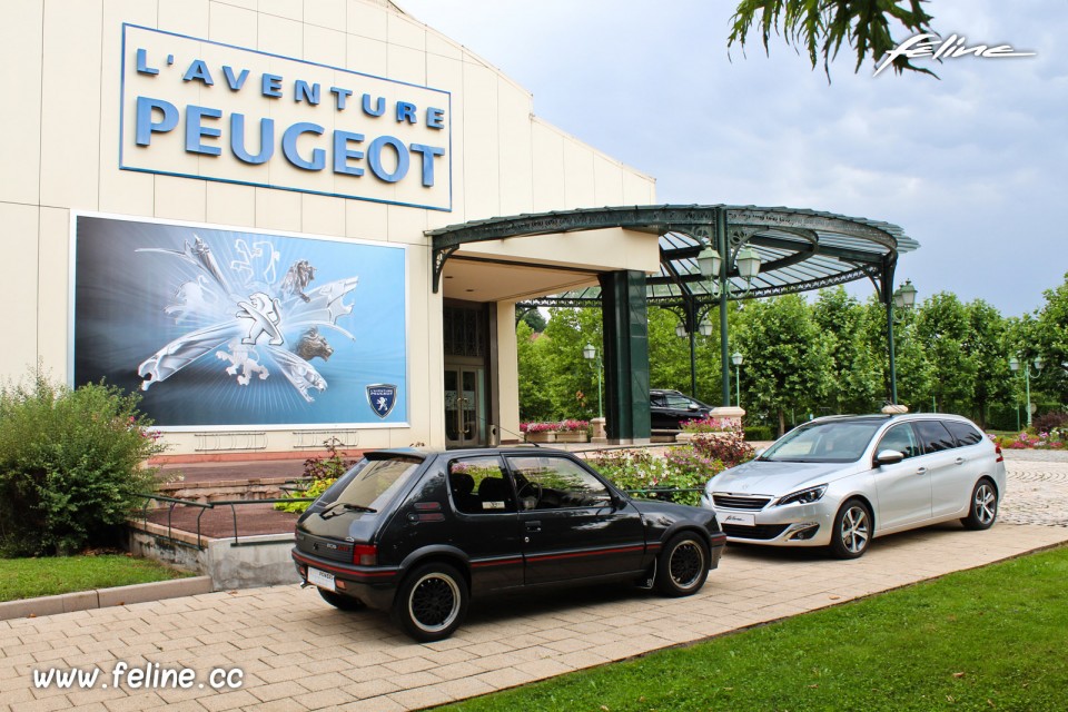 Peugeot 205 GTi (1990) et Peugeot 308 SW (2014) - Musée de l'Av